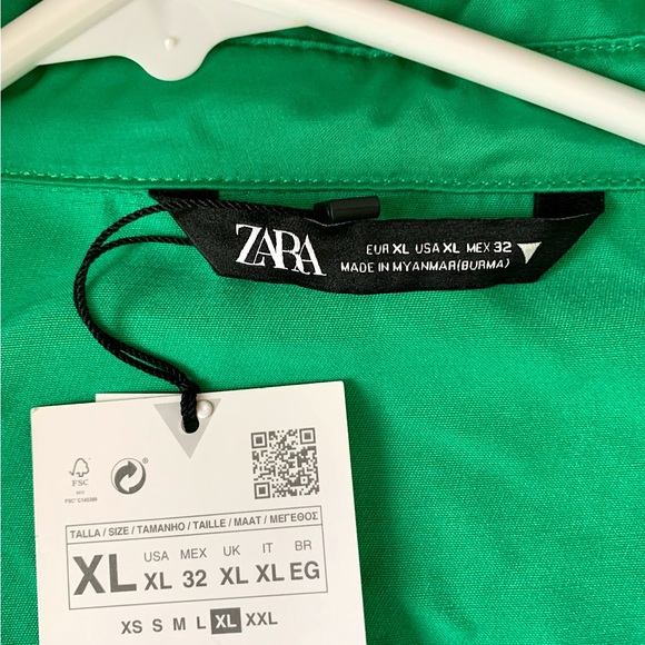 NWT Zara Satin Effect Oversized Shirt Jacket Shacket green - Picture 14 of 16
